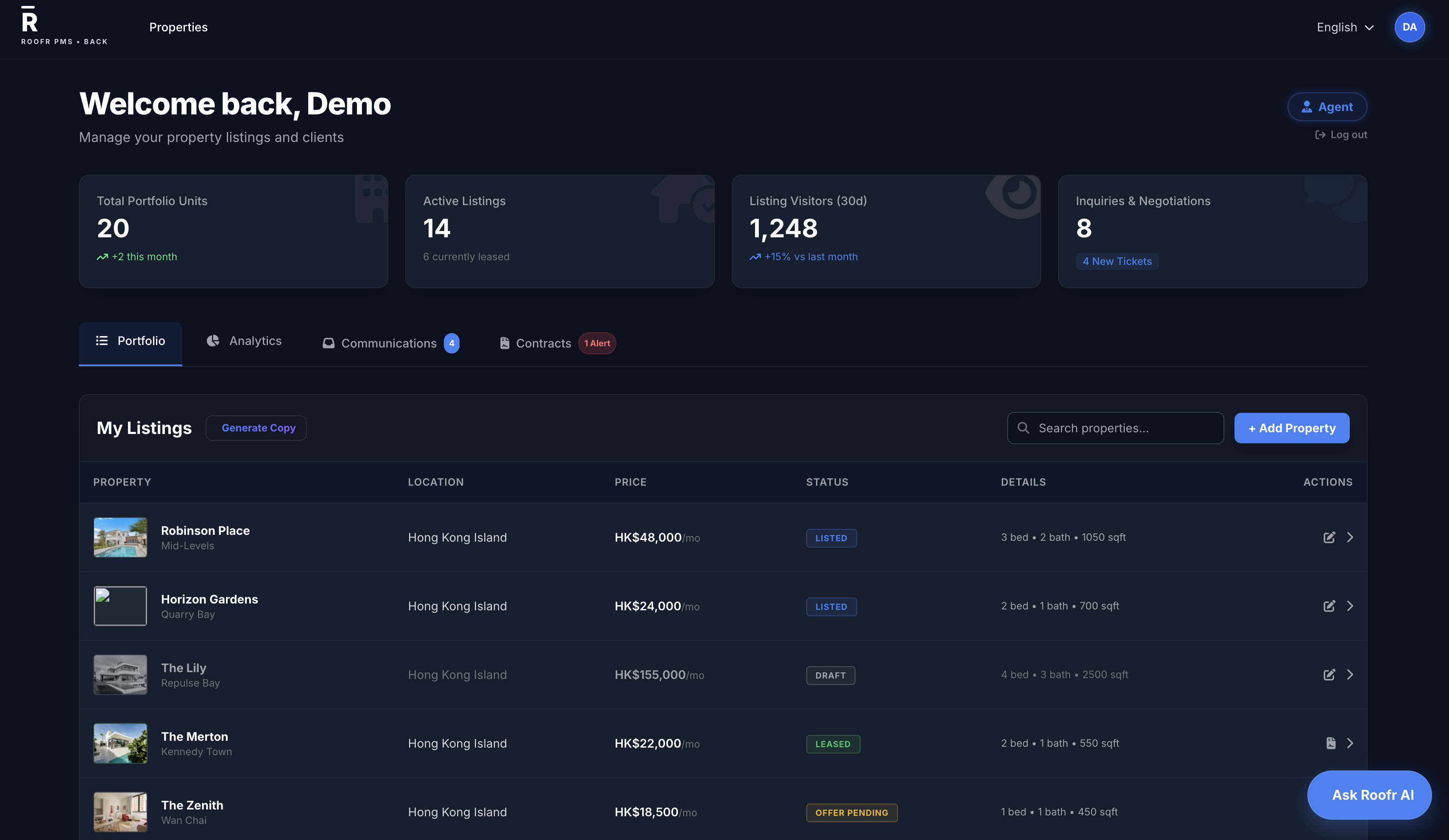 Roofr Dashboard